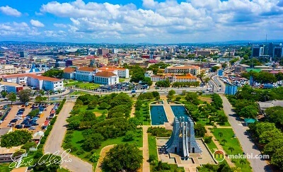 kwame nkrumah memorial park aerial view