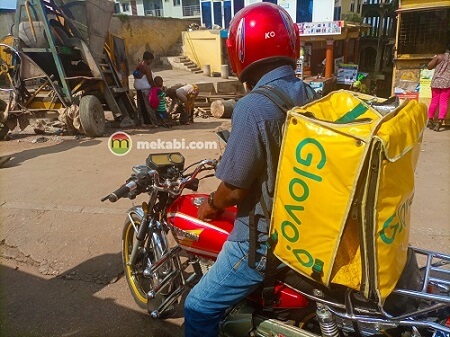 glovo rider on a motor