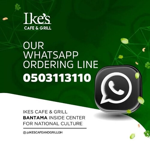 order food online on ike cafe through their whatsapp number