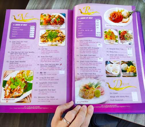 Zion Thai Restaurant Menu book